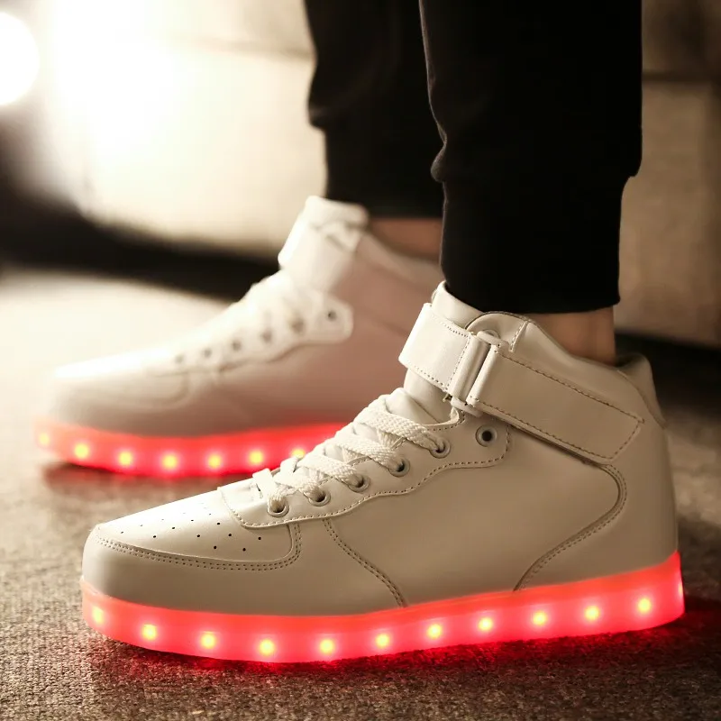 Zapatos Led para hombre y mujer, zapatillas luminosas de moda recargables por USB, zapatos de fiesta para adultos, zapatos de boda brillantes