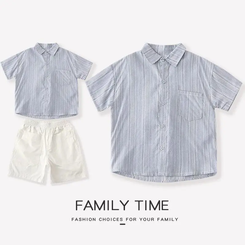 Family Couple Look Set Holiday Mom and Daughter Matching Clothes Vacation 2026 Dad Son Outfits Parent-child Long Women's Tops