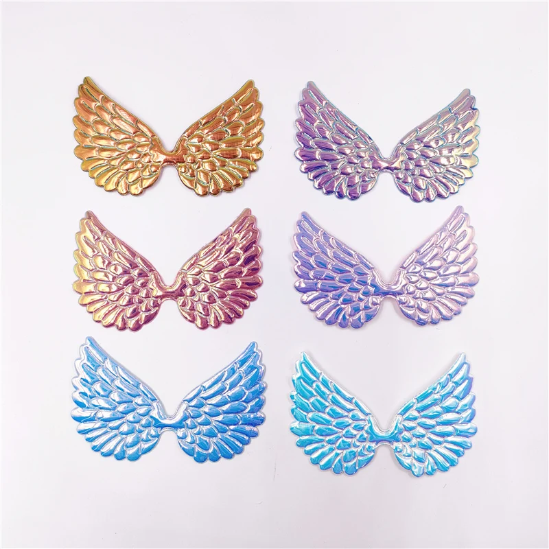 30Pcs Shiny Angel Wing Padded Applique For DIY Baby Hair Clip Hat Headwear Crafts Patches Decor Ornament Clothing Accessories