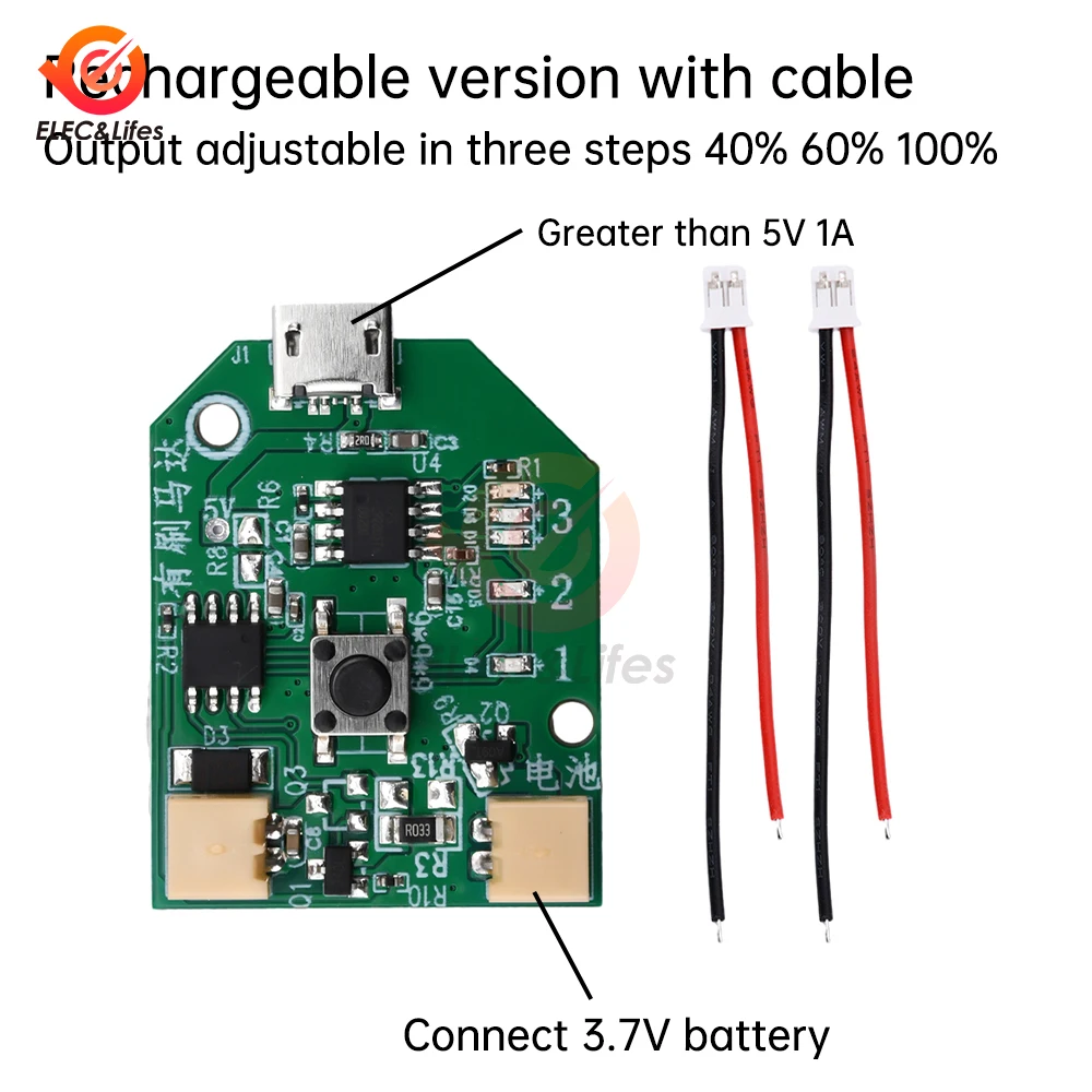 DC 5V 1A DIY Universal Fan Control Board Micro USB/Type-C Charge Fan Control Module Low Voltage Brushed Motor Drive