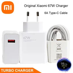 Xiaomi Charger 67W EU Original Fast Charge Power Adapter 6A Type C Cable For Xiaomi 12 11 POCO X5 X4 Pro Redmi Note 9 10 11 Pro