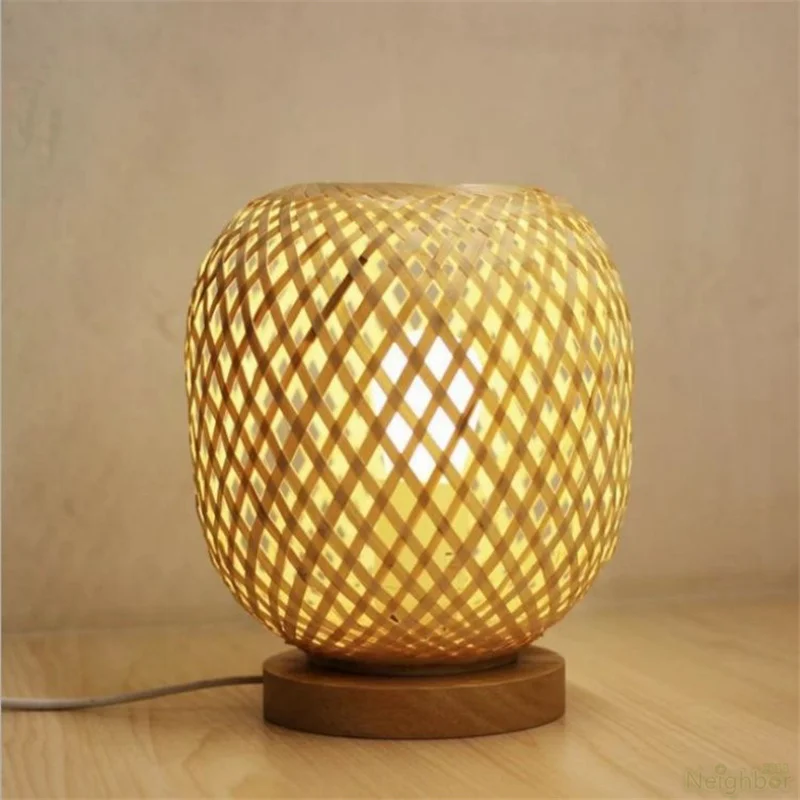 

Handmade Lantern Bamboo Table Lamp USB Desk Light Decorative Lamp For Living Room Bedroom Reading Cafe Hotel Bedside Lighting