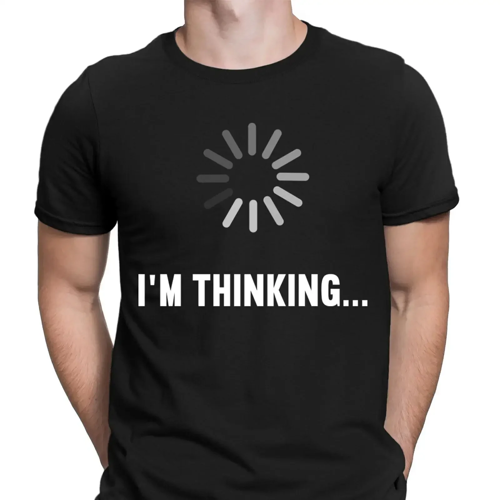 Im Thinking Computer Loading Erwachsene lustiger Spruch Herren T Shirt vintage Washed Unisex Slightly Casual Versatile