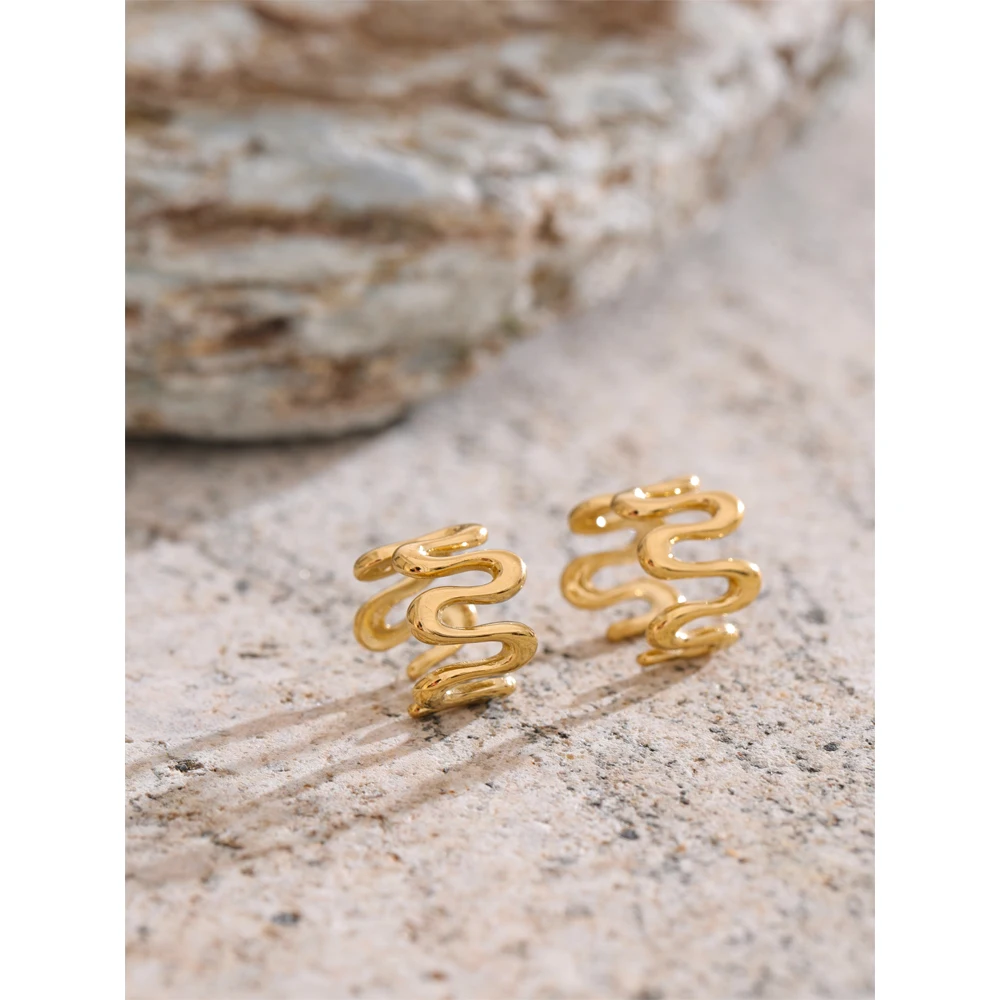 Yhpup حار نمط الفولاذ المقاوم للصدأ غير النظامية قابل للتعديل الأذن العظام أقراط مشبكية الوافدين شعبية سحر المجوهرات بالجملة #6