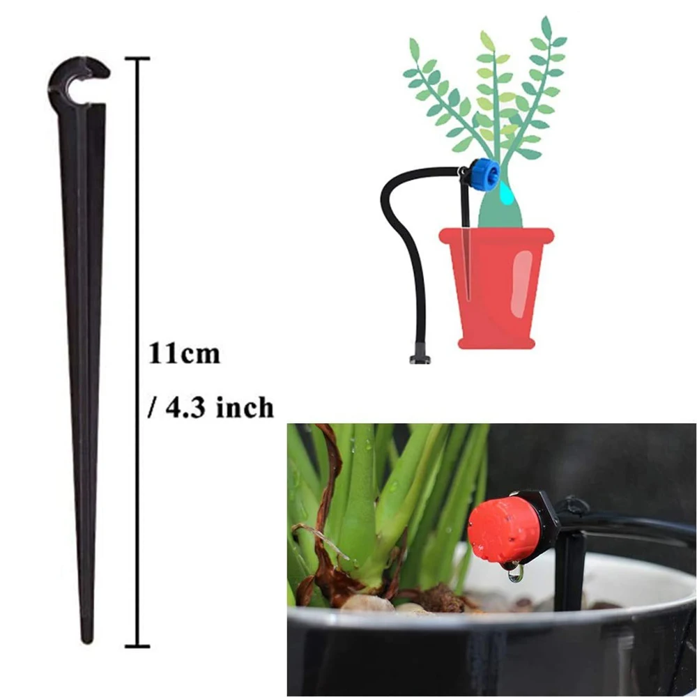 50-1000PCS Garden 4/7 Hose Stakes Fixed Stems Holder Support 11cm for Drip Irrigation 4/7mm Hose Pipe Inserting Ground