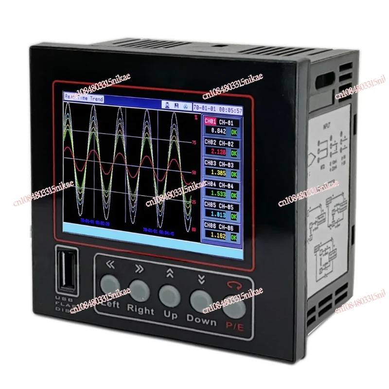 MPR600:0.2% Universal Digital 6 Channel 4-20ma+PT100+Thermocouple Paperless Temperature and Humidity Data Logger with USB+RSS485