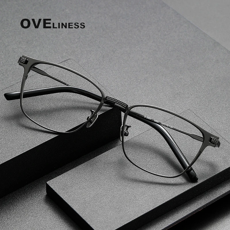 

2023 Pure titanium Eyeglasses Frame Men square Myopia Prescription Glasses Women Optical Luxury Brand male Glasses Frame Eyewear