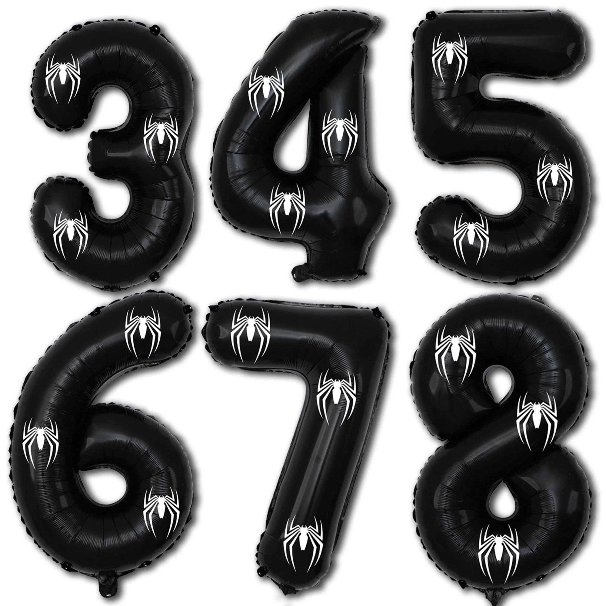 32 inch black aluminum foil balloon, 3-8 year old spider themed black birthday aluminum foil balloon, birthday party decoration