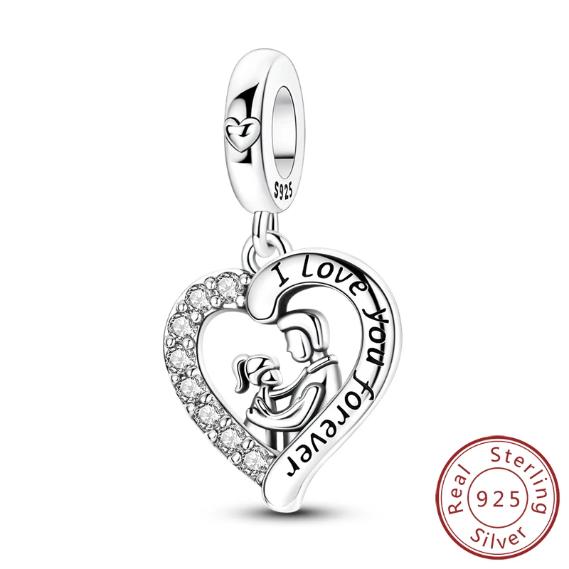 Original 925 Sterling Silber Herz Liebe Charms Perlen Anhänger Fit Original Armband Halskette DIY Charms Frauen Mann Schmuck Geschenk