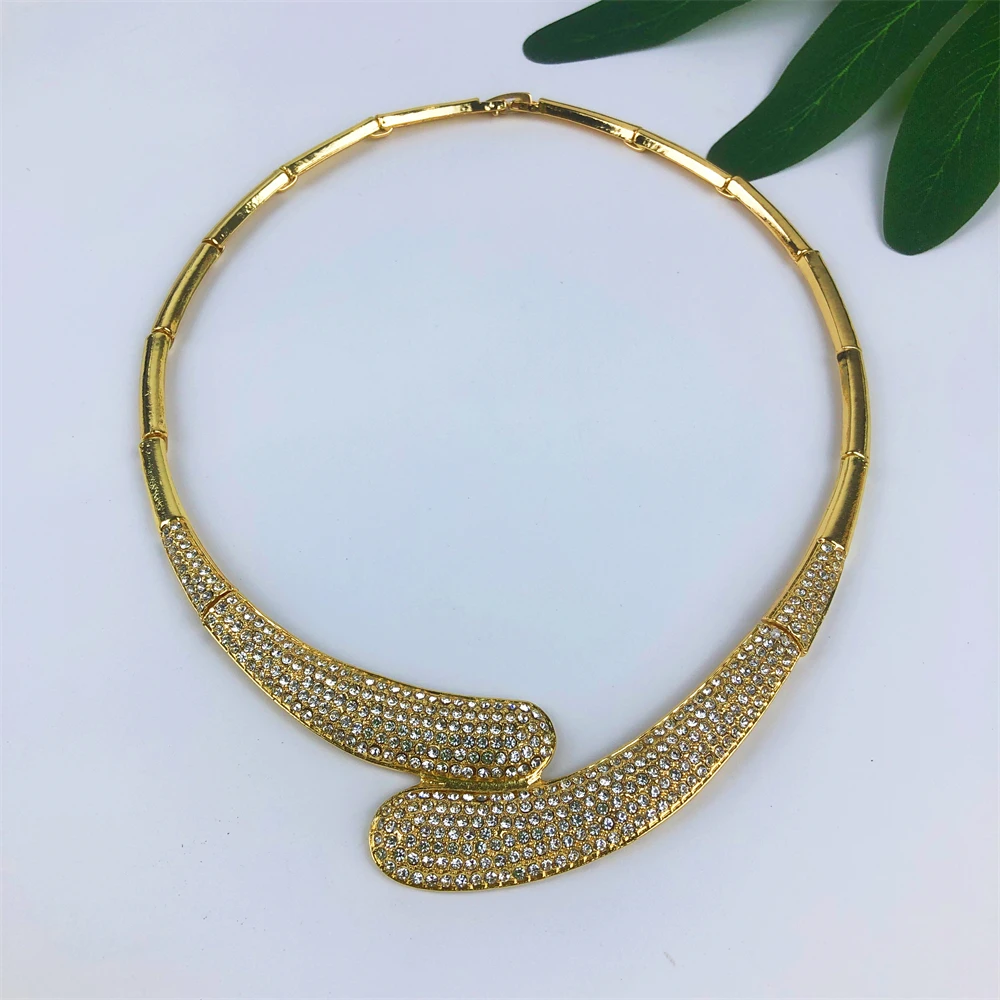 Dubai Fashion 18K Gold Plated Jewelry Set Women Classic Design Water Droplets Necklace Earring Bracelet And Ring 4PCS Set