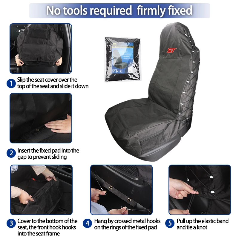 1Pc Car Oxford Cloth Seat Covers Storage Cover Car Accessories For Ford ST Line Racing RS S Kuga Fiesta Fusion Mondeo Edge Focus