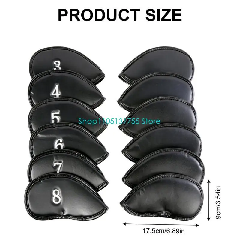 12 قطعة غطاء رأس جولف PU غطاء نادي جولف غطاء رأس حديد غطاء رأس نادي جولف #6