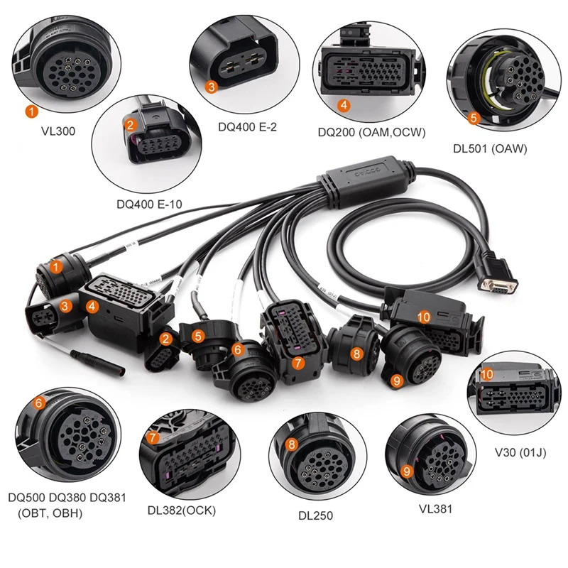 Super Sale Gearbox Cable 9-in-1 Set for V-A-G V30/ DQ200/ DL501/ VL300/ VL381/ DQ500/ DQ250/ DQ380/ DQ381/ DQ400E/ DL382 - view 3