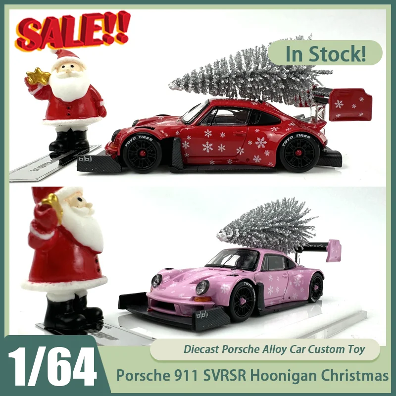 

New In Stock Top Models 1:64 Porsche 911 SVRSR Hoonigan Christmas Limited Edition Car Alloy Miniature Diecast Ornaments Custom T
