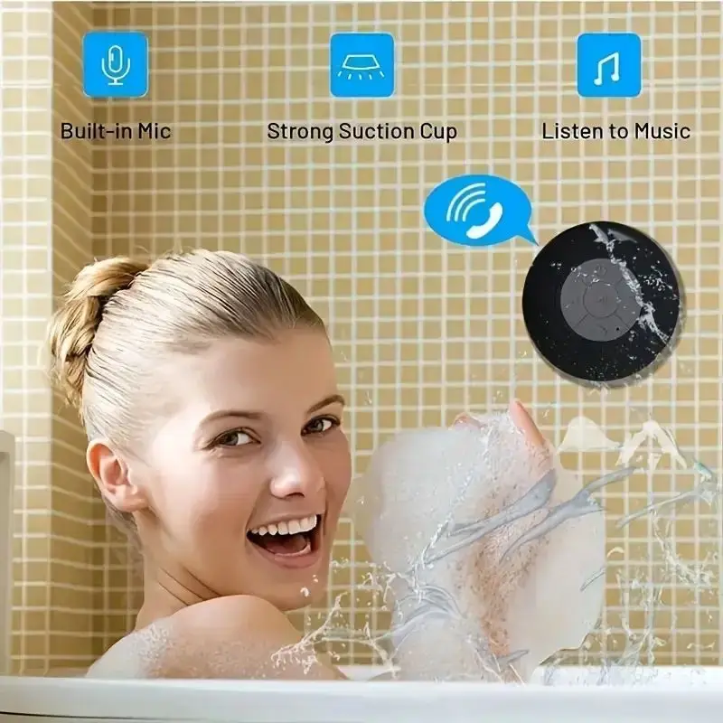 Family Portable Wireless Bluetooth Waterproof Suction Cup Small Speaker Car Bathroom Mobile Phone Listening to Music Stereo