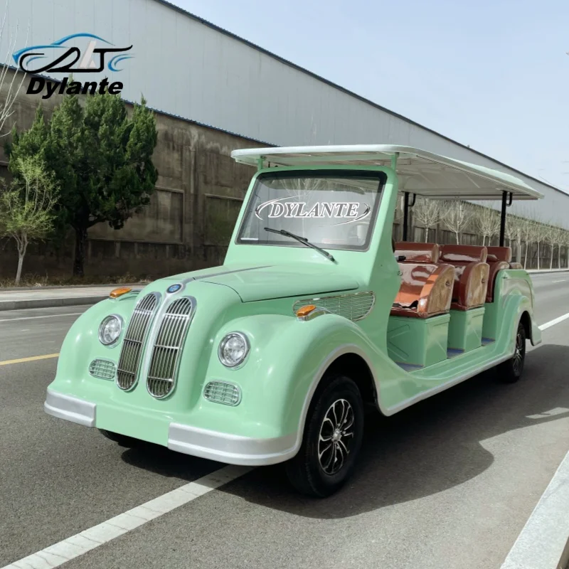 Hot Sale Classic Fashion 14 Seat Electric Classic Car 72V Lithium Battery 5000W Motor Resort Sightseeing Bus Car