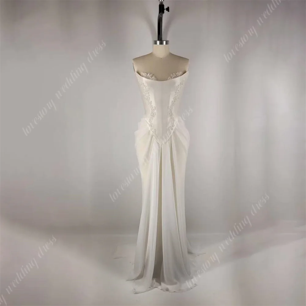 Abiti da sposa a sirena per le donne Applique di pizzo abito da festa di nozze classico corsetto del palazzo abiti da sposa abiti su misura