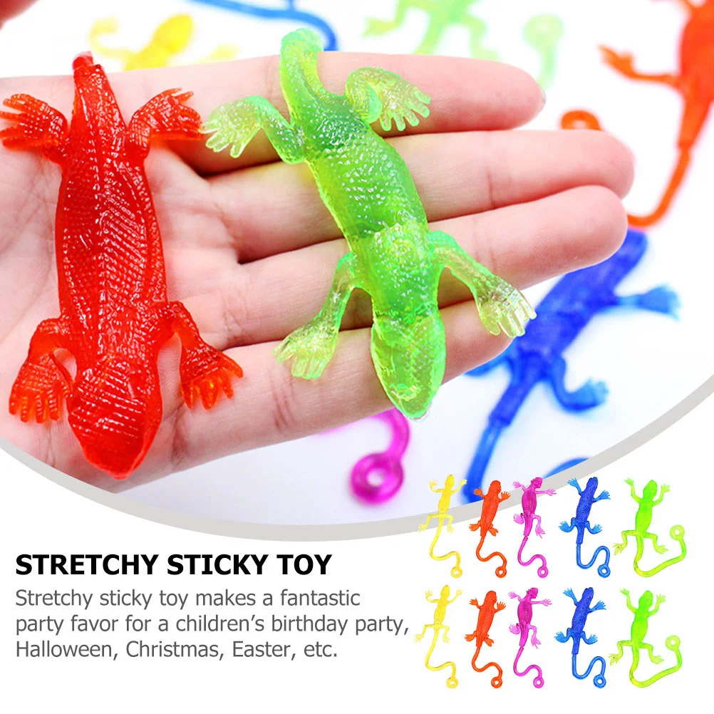 15 Pcs Gum Sling Ball Toys Lizard Soft Gummy Kids Funny Sticky Elastic Child Early Educational