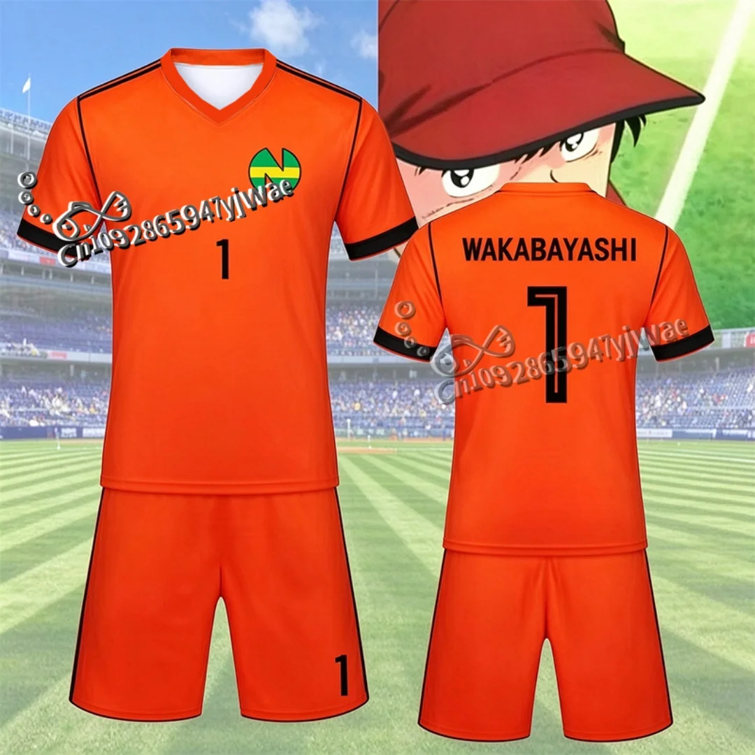 Wakabayashi Genzo Wakashimazu Ken Captain Tsubasa Nankatsu Goalkeeper Uniform  Football Jersey Adult/Kid Tshirt Set 2 Piece Set