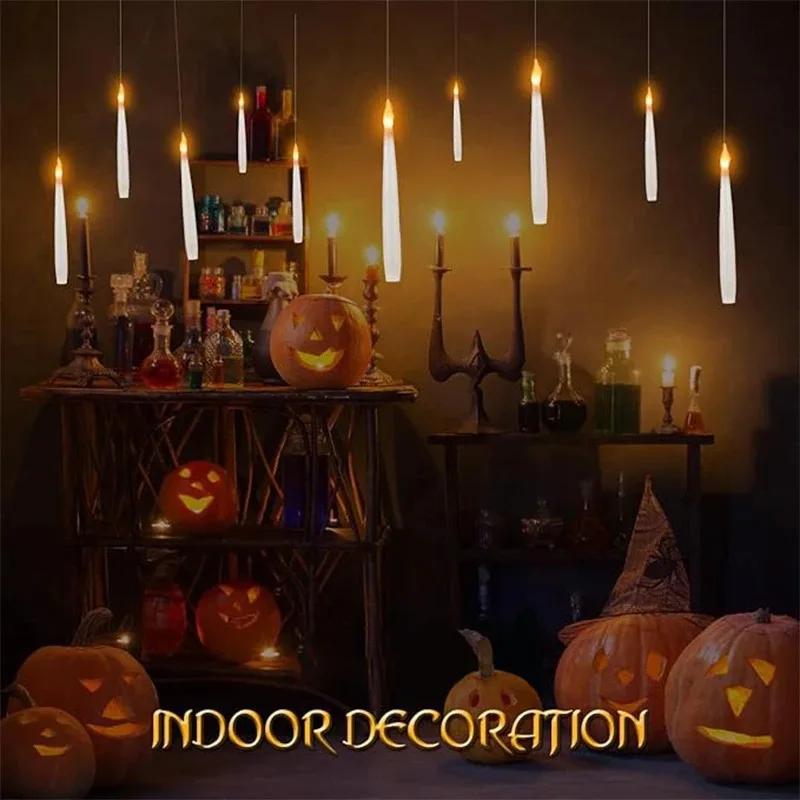 Floating LED Candles  Decor Flameless Flickering Candles with Magic Wand Remote Control for Christmas Birthday Party