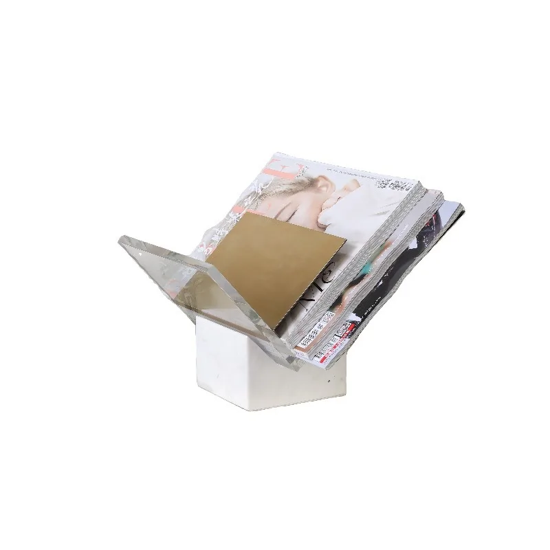 Simple and Modern Acrylic Bookshelf Bookends Decoration Gold clear Living Room Desk Decoration Book Magazine Rack Decoration