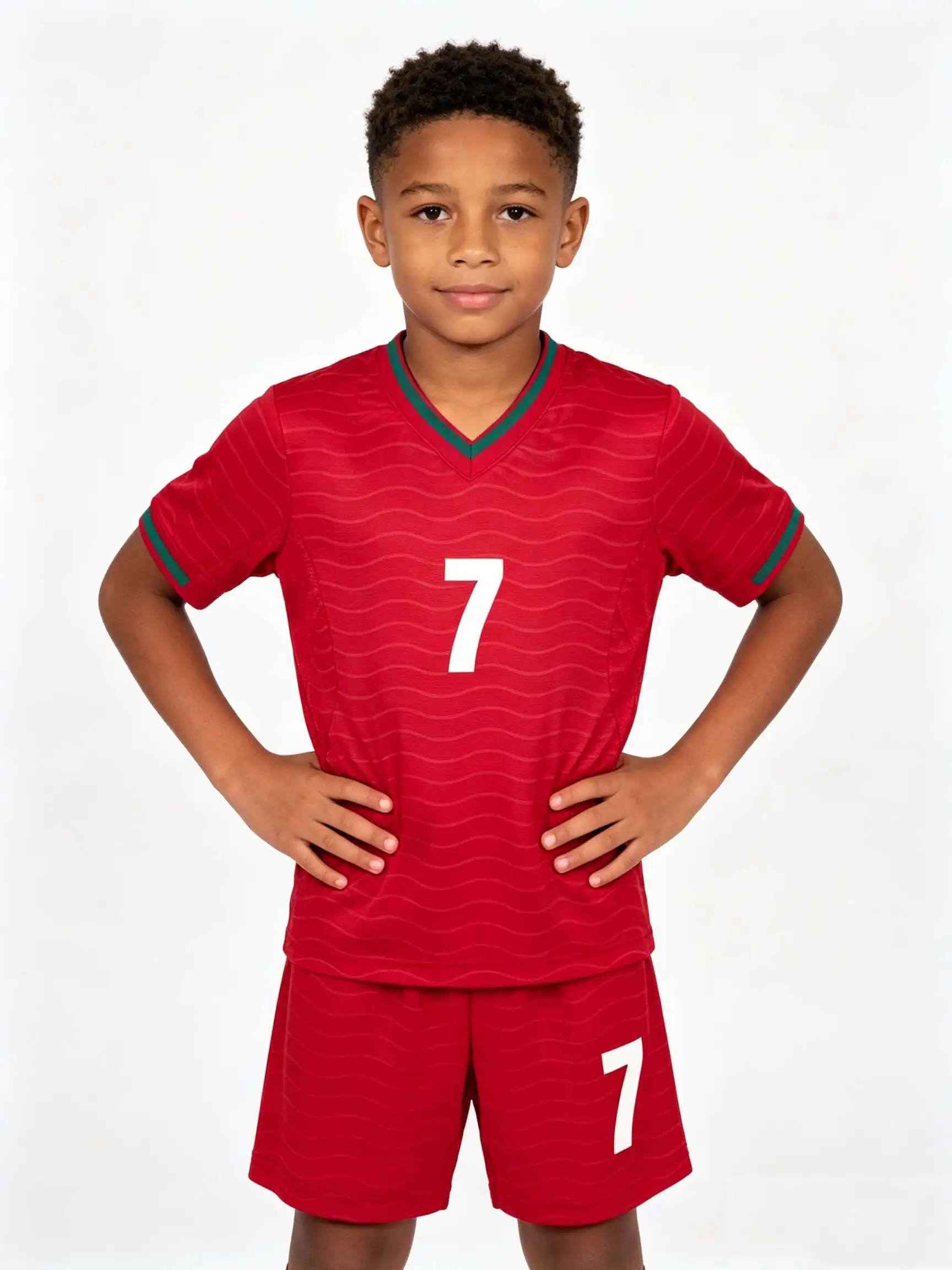 26/27 Unisex Blank Soccer Jersey Set, Kids & Adults Training Uniforms for School Sports, Running & Team Events No. 7 Top