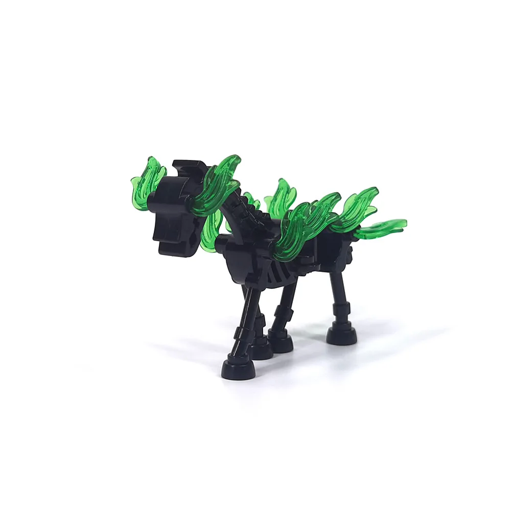 Halloween MOC Animal Building Blocks Medieval Mount Skeleton Flame Horse 59228 Creative Bricks Toys Compatible With LEGO