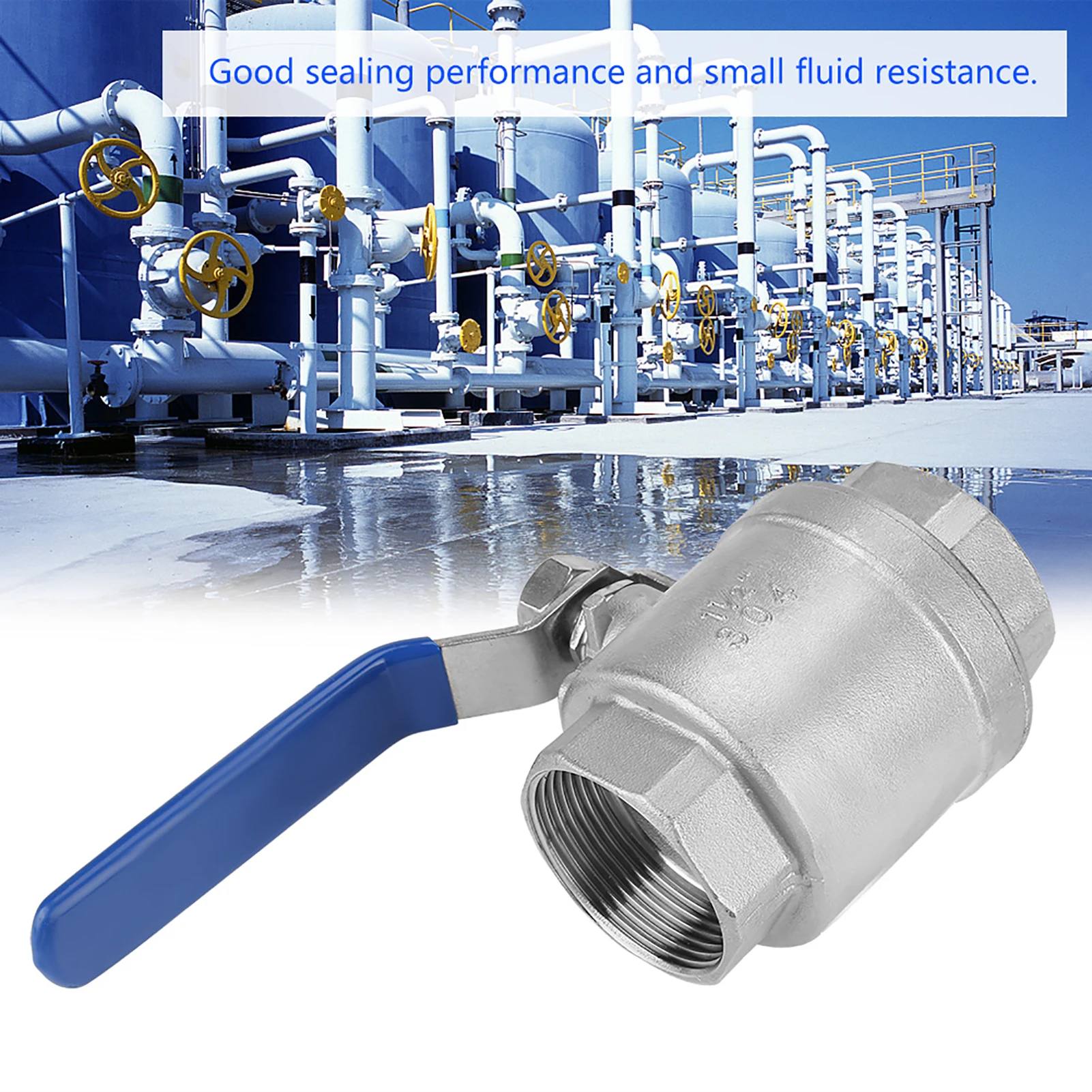 304 Stainless Steel Two Piece Full Port Female Thread  Valve 1‑1/2