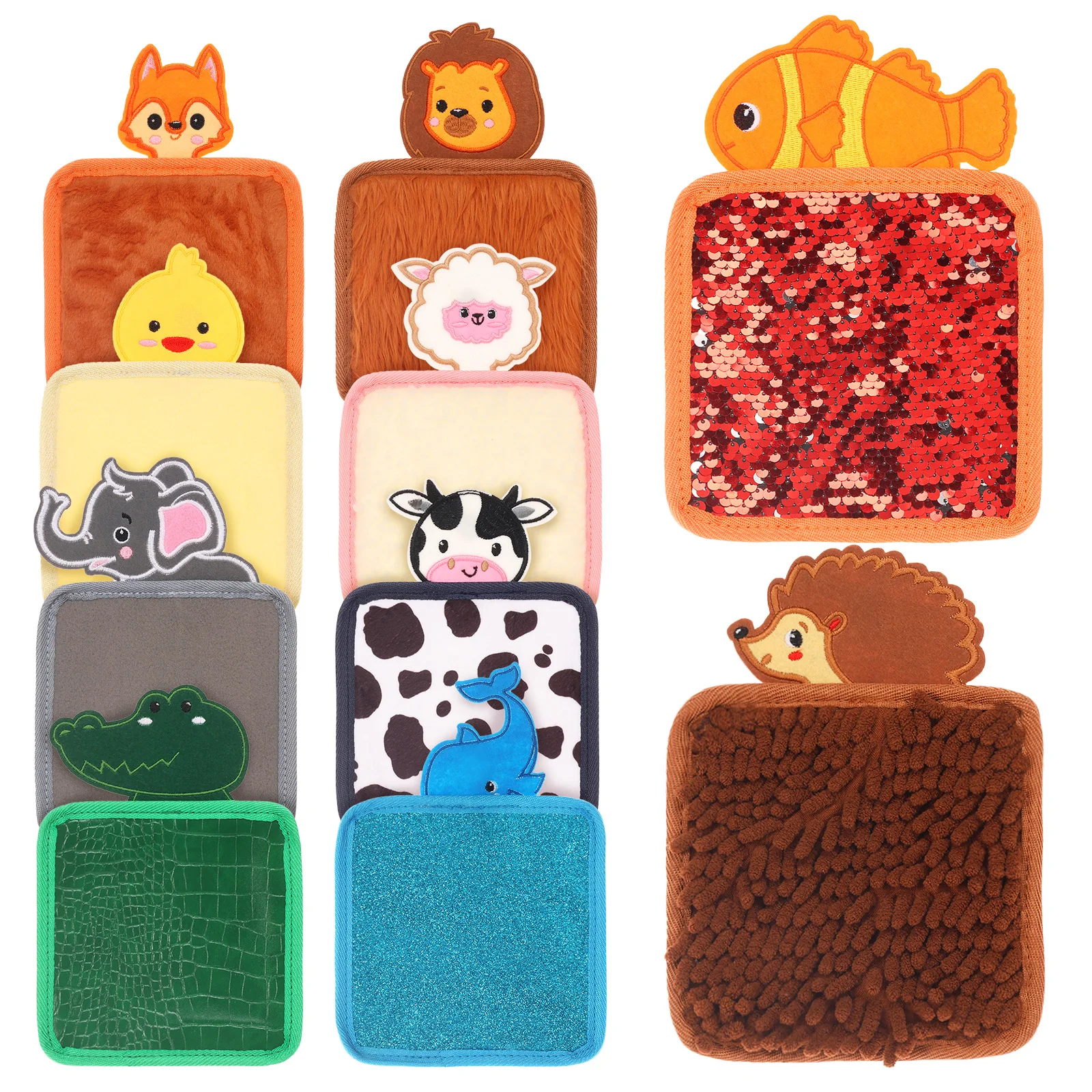 Baby Montessori Sensory Mats Cartoon Animal Cognition Mat Hand-Eye Coordination Education Toy Sensory Tactiles Pad for Children
