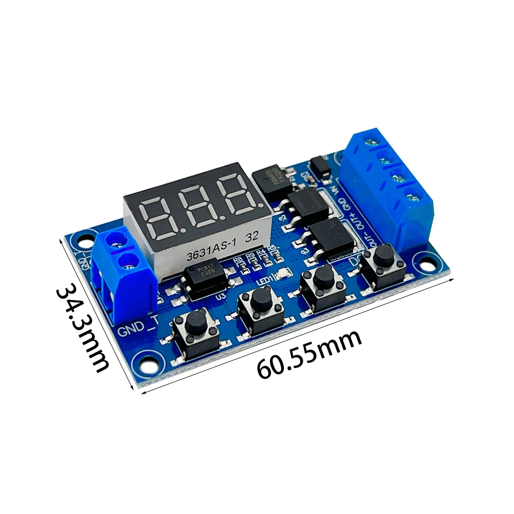DC 6-30V Digital Time Delay Relay LED Display Automation Cycle Timer Control Switch Adjustable Timing Relay Time Delay Switch