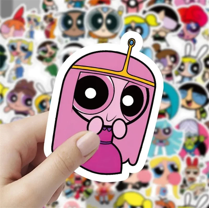 50 قطعة Powerpuff Girls DIY ملصقات كرتونية صندوق الهاتف الثلاجة مقاوم للماء ملصقات أنيمي أنيمي الشكل صورة اللعب ملصق