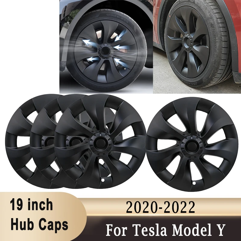 

For Tesla Model Y 2020-2022 19 inch Wheel Hub Caps Cover Car Exterior Tyre Tire Hub Rim Cover Protection Decoration Cover