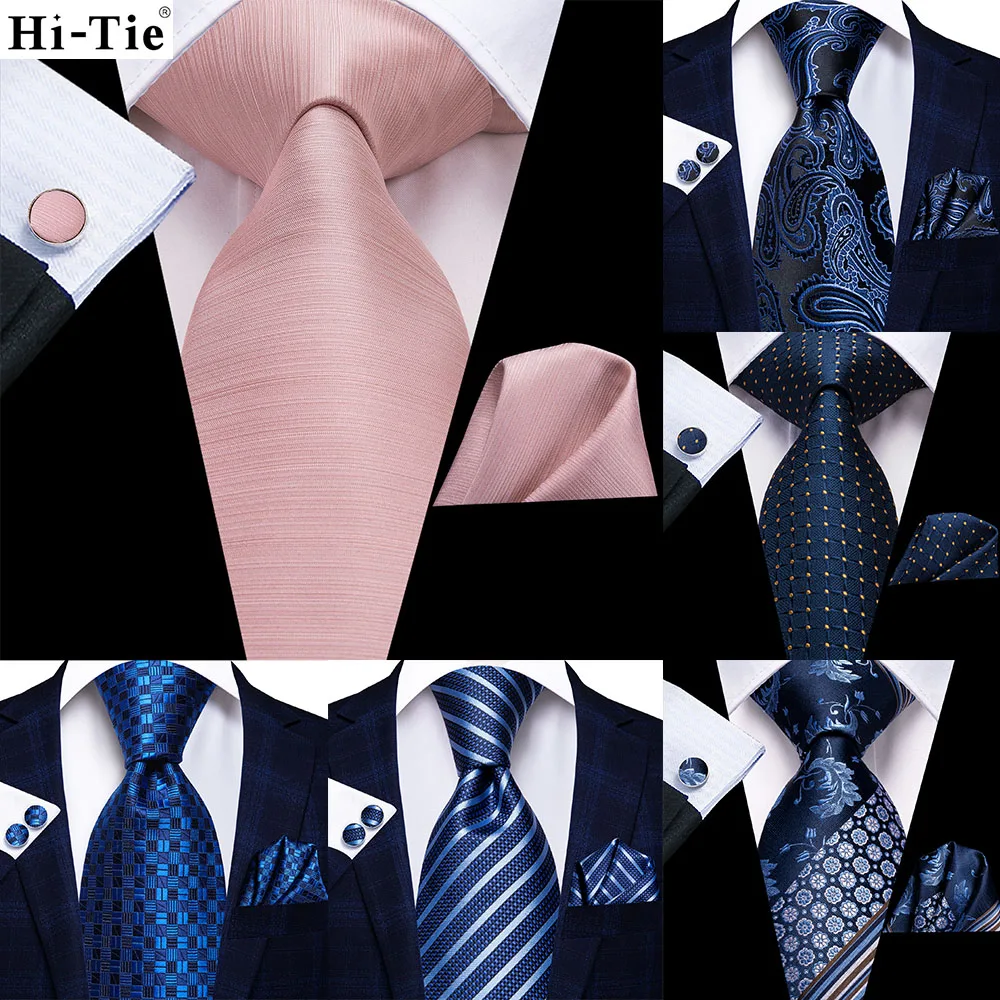 

Rose Gold Pink Solid 63inch Silk Men Extra Long Ties for Men Woven Classic 160cm Men Necktie Pocket Square Set Cufflinks Hi-Tie