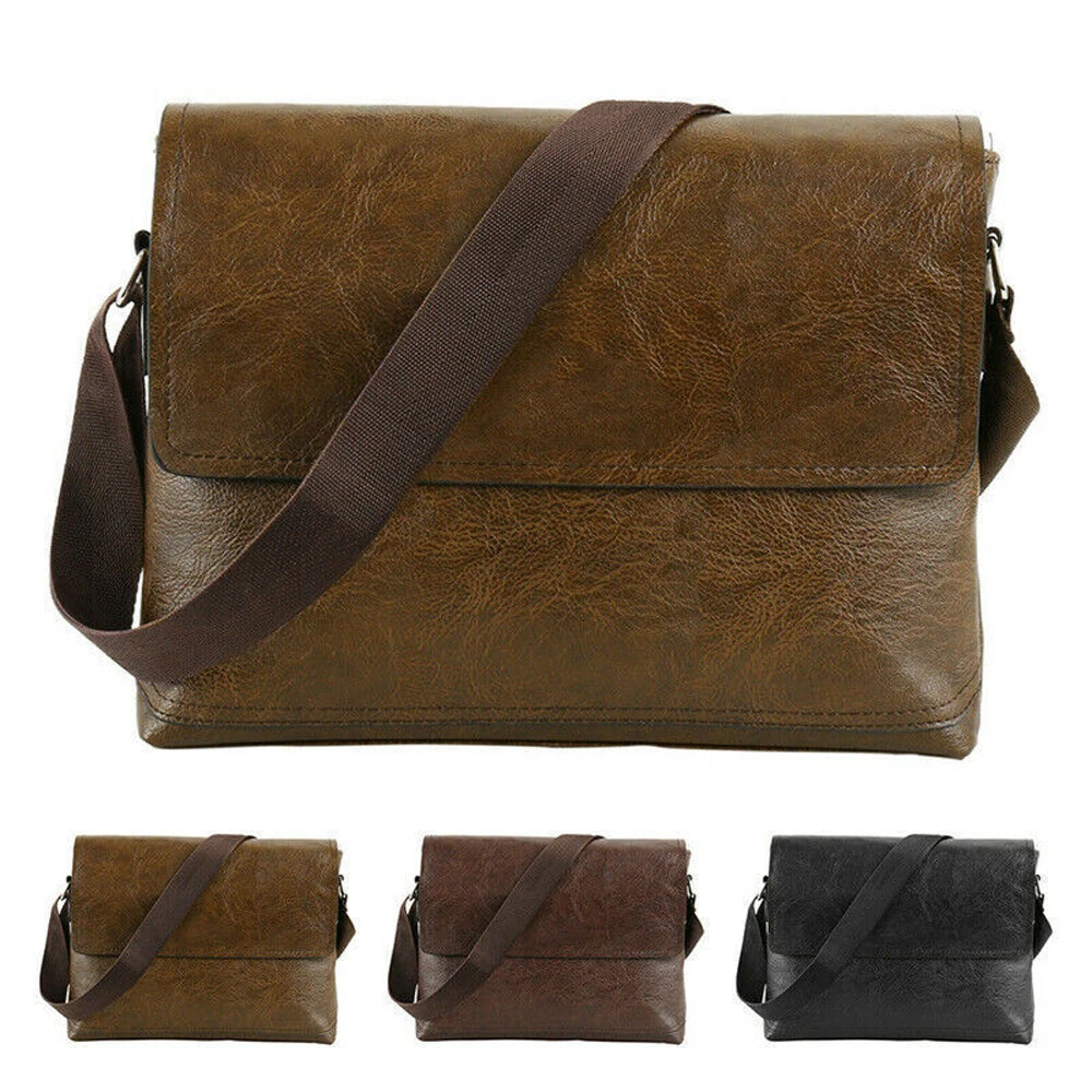 Męskie torby skórzane Business Casual PU pojedyncze torby na ramię Crossbody wielofunkcyjne torebki w stylu vintage męskie prezenty