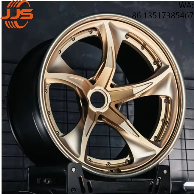 Personalized Custom 2-piece Forged Aluminum Alloy Passenger Car Wheel Hub Gold Matte 18-22 Inches