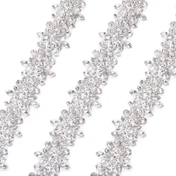 1pc Rhinestone Trim Applique Rhinetones Trim with Hot Melt Adhesive Stick for Bridal Belt Bridal Dress Wedding Engagement