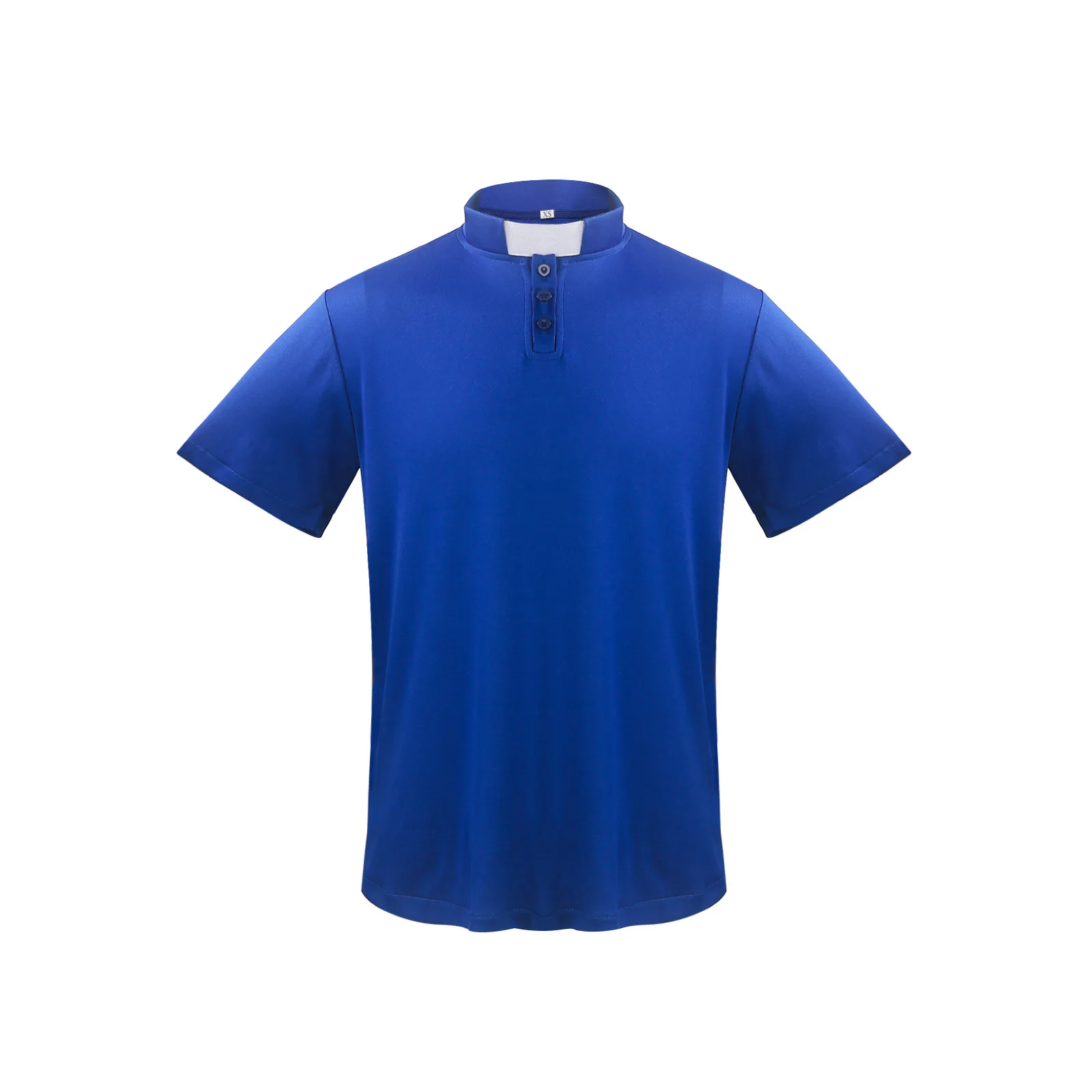 

Missionary Stand-up Collar Short-sleeved Shirt Wizard Cosplay POLO Shirt Cultural T-shirt Lapel T-shirt Priest Cosplay Costume