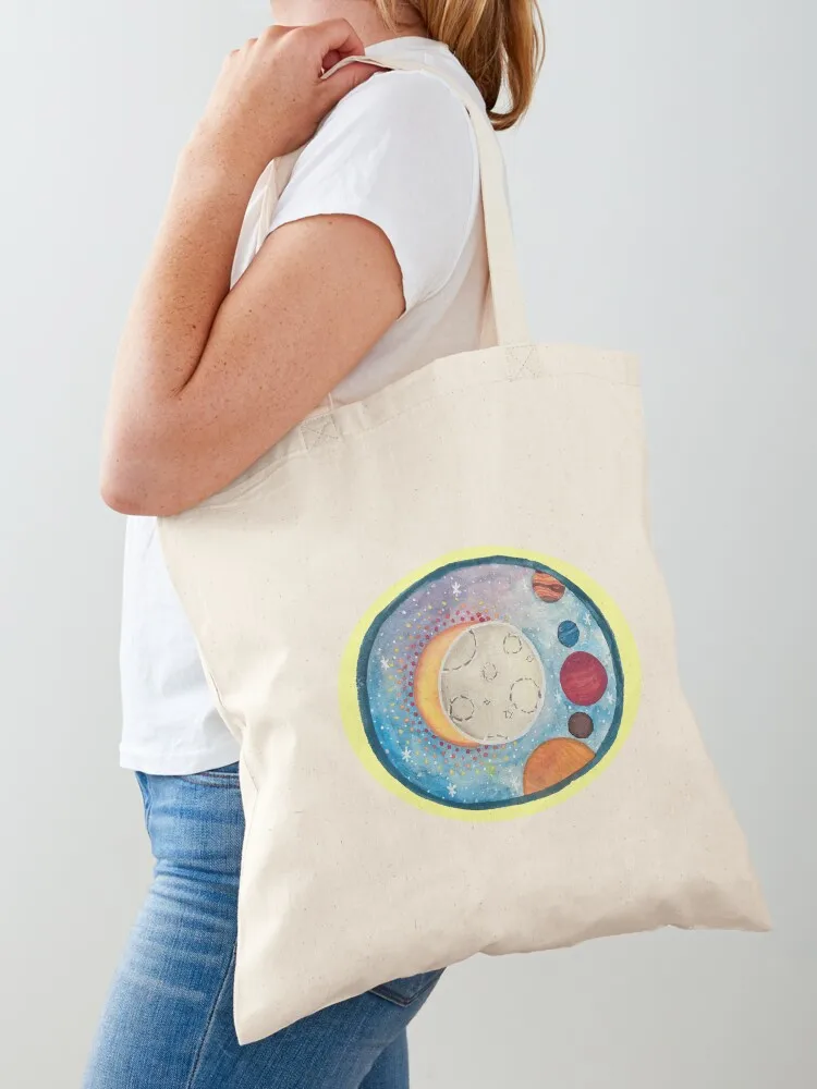 Eclipse - Yellow Tote Bag Reusable bags Women bags Canvas Tote Bag