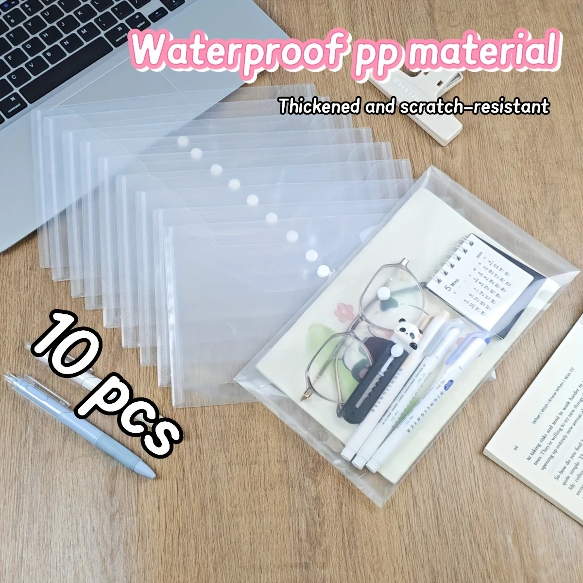 

5/10 шт. A5 прозрачные папки для файлов-застежка водонепроницаемый пластиковый органайзер для документов для домашнего офиса, путешествий, хранения бумаги