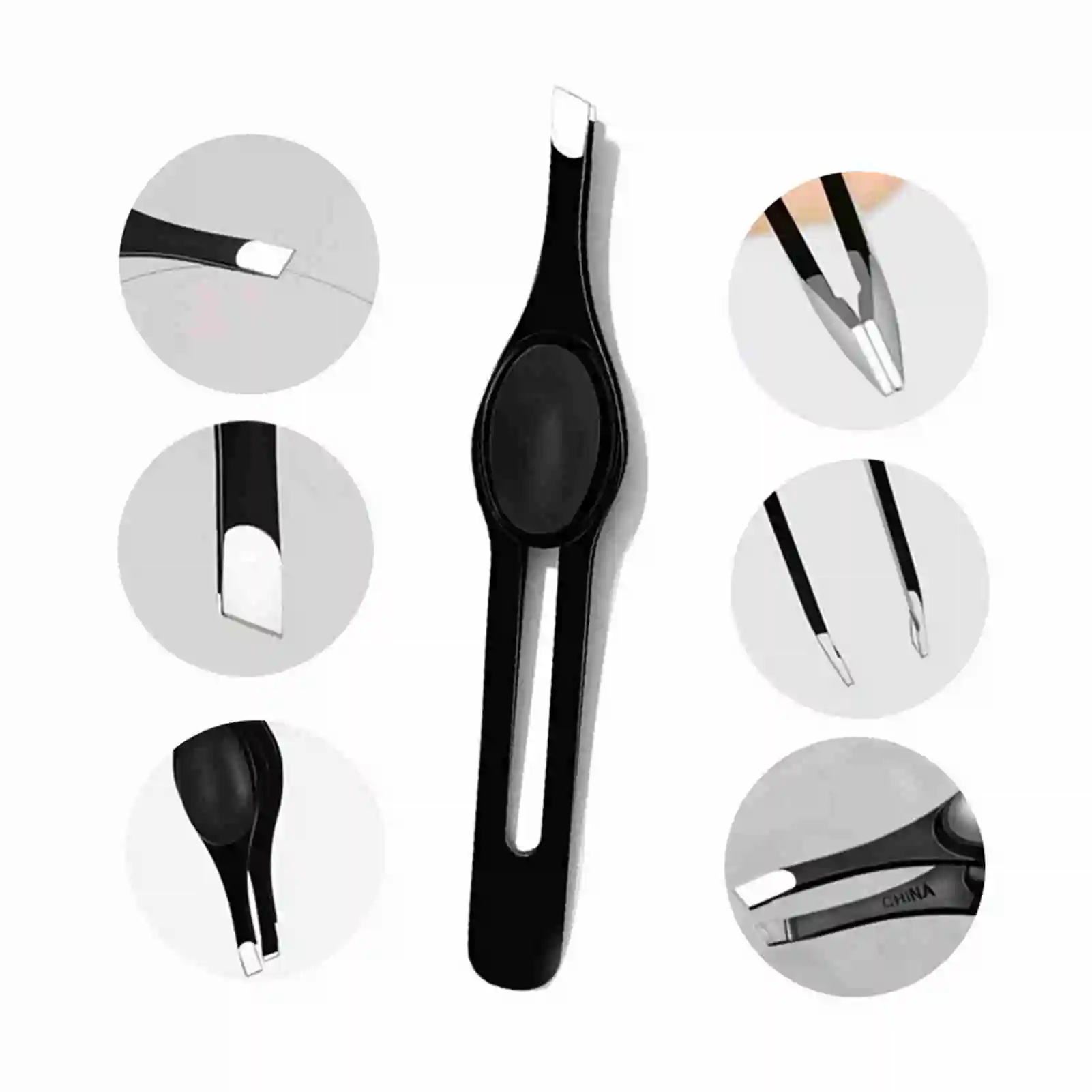 Hair Clip Tweezer Anti Slip Labor Saving Bite Tightly Comfortable Grip Slant Tweezer Stainless Steel for Make Up for Daily Use