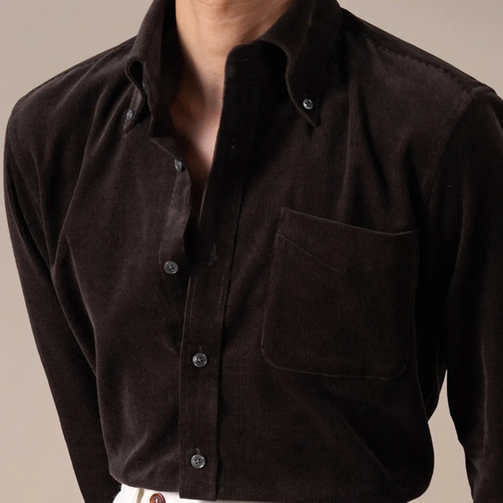 2025, reine Baumwolle, Casual Business Gentleman Basis Pendler Camiseta Masculina Italienischen Stil Langarm-shirt Männer Camisa Hombre