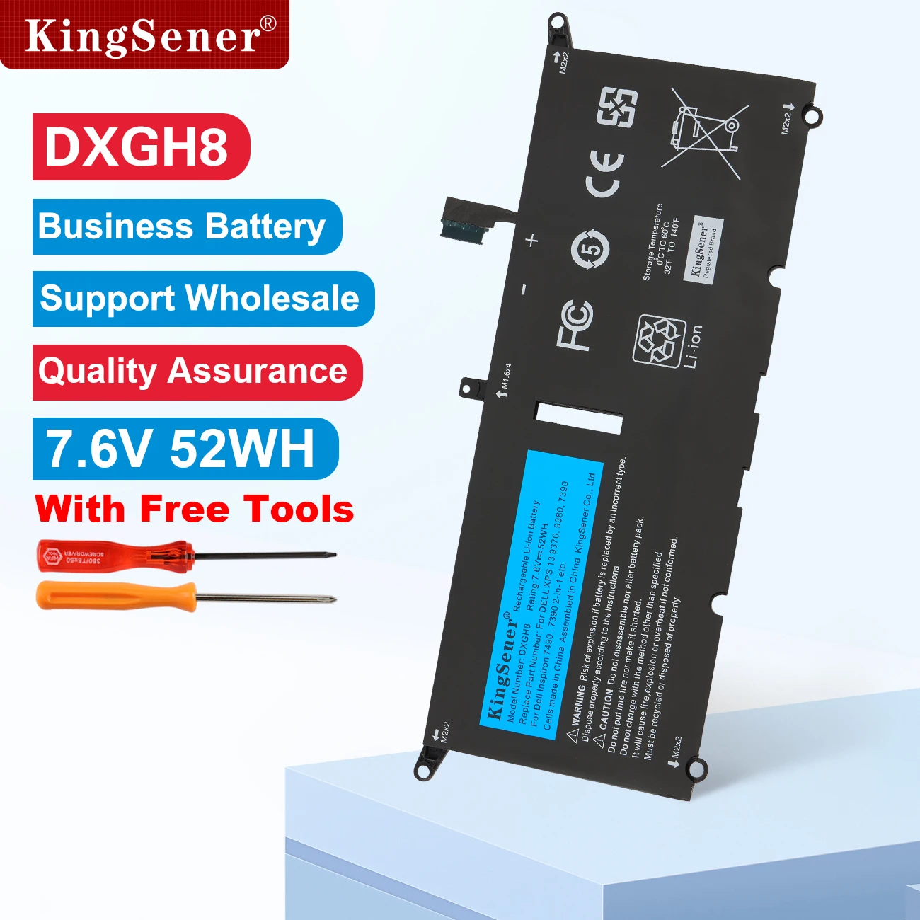 

KingSener DXGH8 Аккумулятор для ноутбука DELL XPS 13 9380 9370 7390 для DELL Inspiron 7390 2-в-1 7490 G8VCF H754V 0H754V P82G