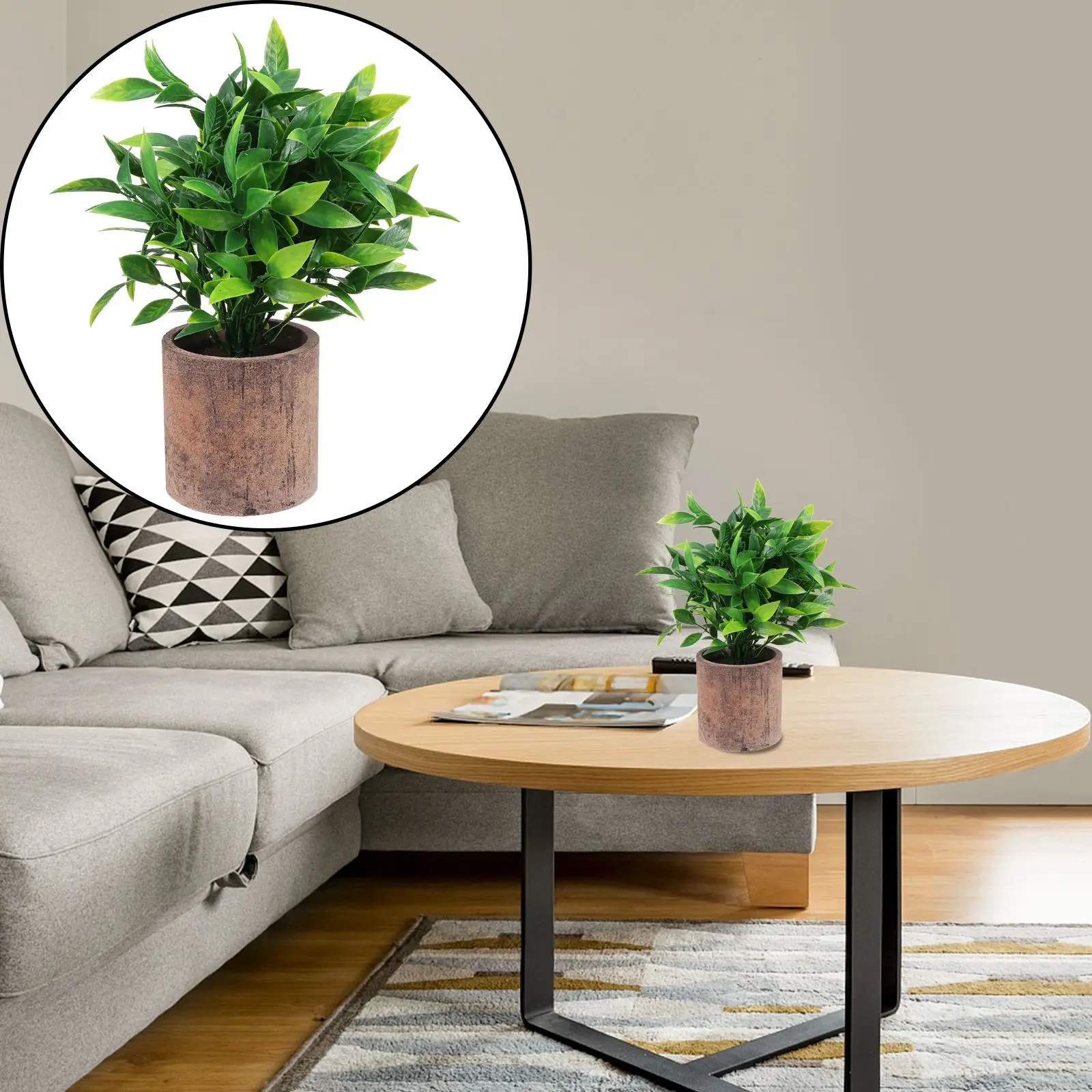 

Artificial Plant Simulation Bonsai Desktop Fake Plant Ornament Realistic Faux Green Plants Indoor Office Home Decor