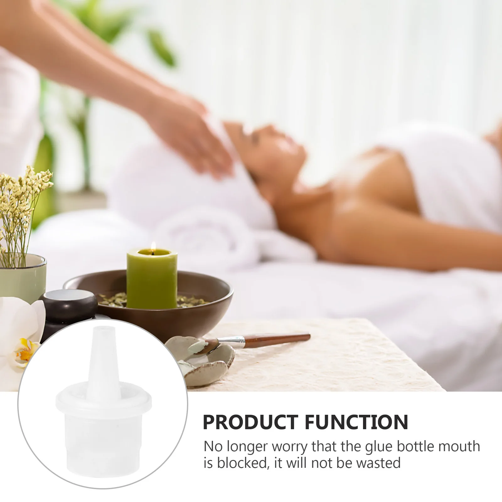 20 pz Colla Per Ciglia Bottiglia Ugello di Ricambio Trasparente Anti-Bloccante Punta Per Strumenti di Estensione Delle Ciglia Mascara Innestato