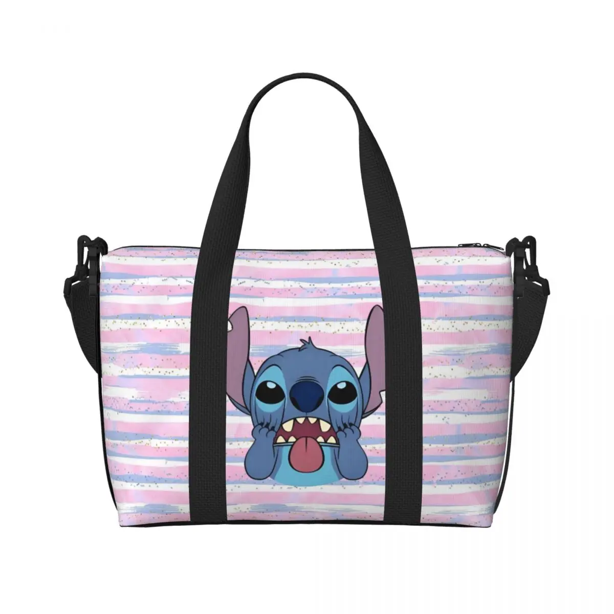 

Custom Stitch Tote Bag Women Big Capacity Cartoons Beach Gym Travel Bags