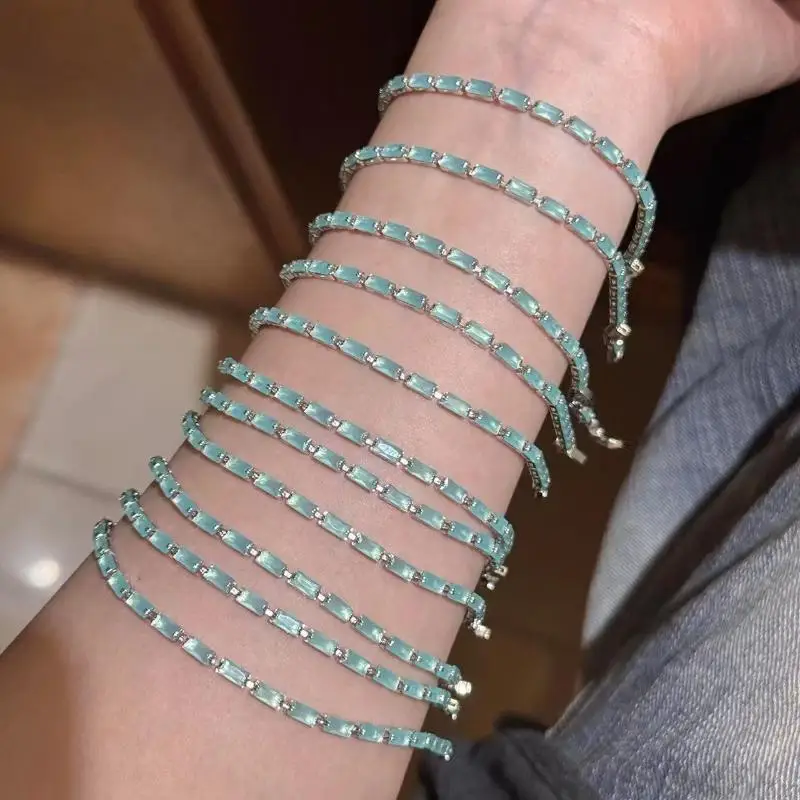Luxuriöses Funkelndes Kristall-Armband für Damen, Bunte Zirkon-Verzierte Kette, Hochwertiger Schmuck für Verlobungsfeier, Brautgeschenk – Detail 3