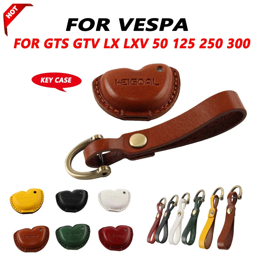 

For Vespa GTS LX LXV Sprint Primavera 50 125 250 300 GTS 300ie GTS300 Sprint150 Key Case Shell Cover Leather keyring keychain