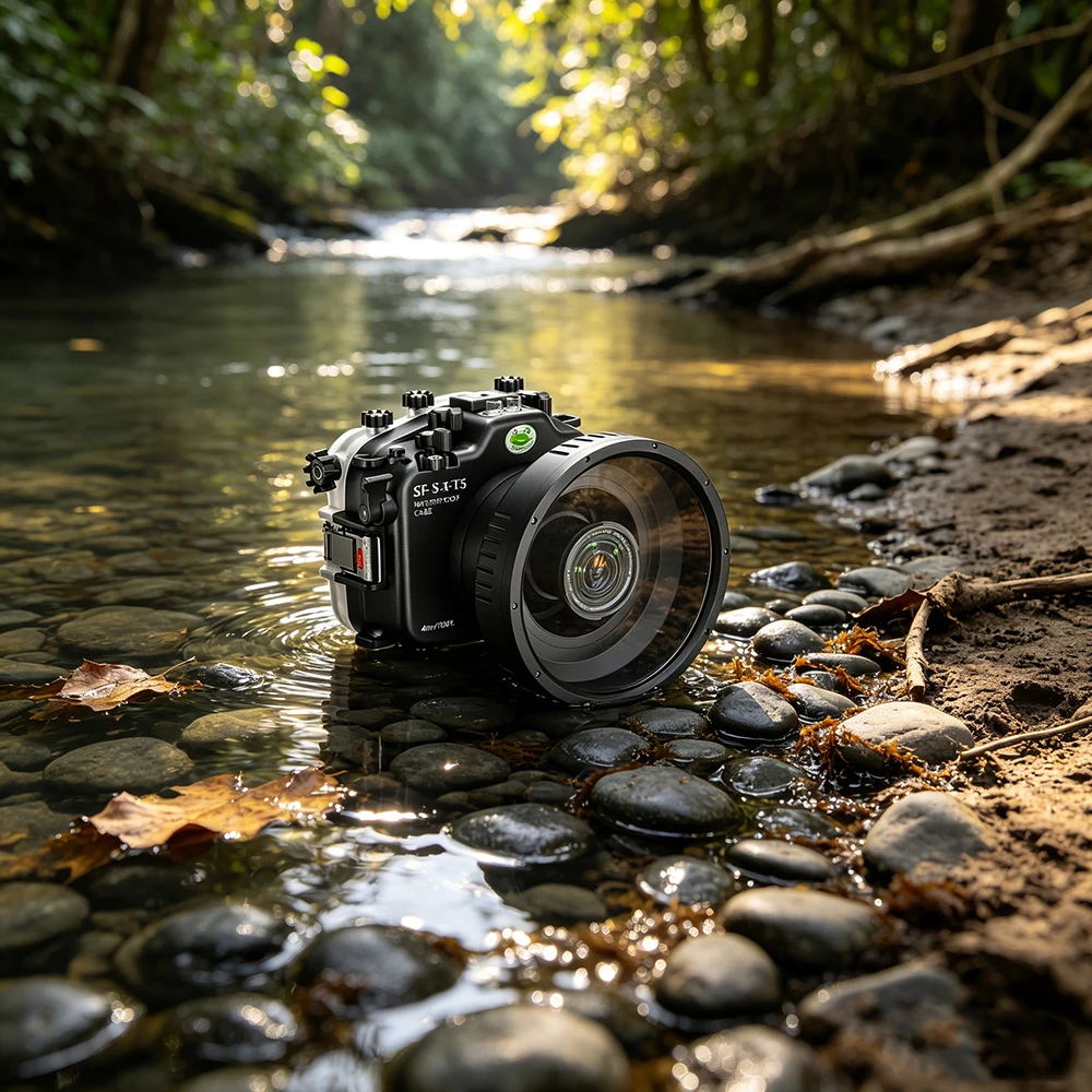 Seafrogs 40 Waterproof Case for FUJI X-T5 XC 16-50mm f/3.5-5.6 OIS XF 18-55mm f/2.8-4 R OIS Diving Photography equipment
