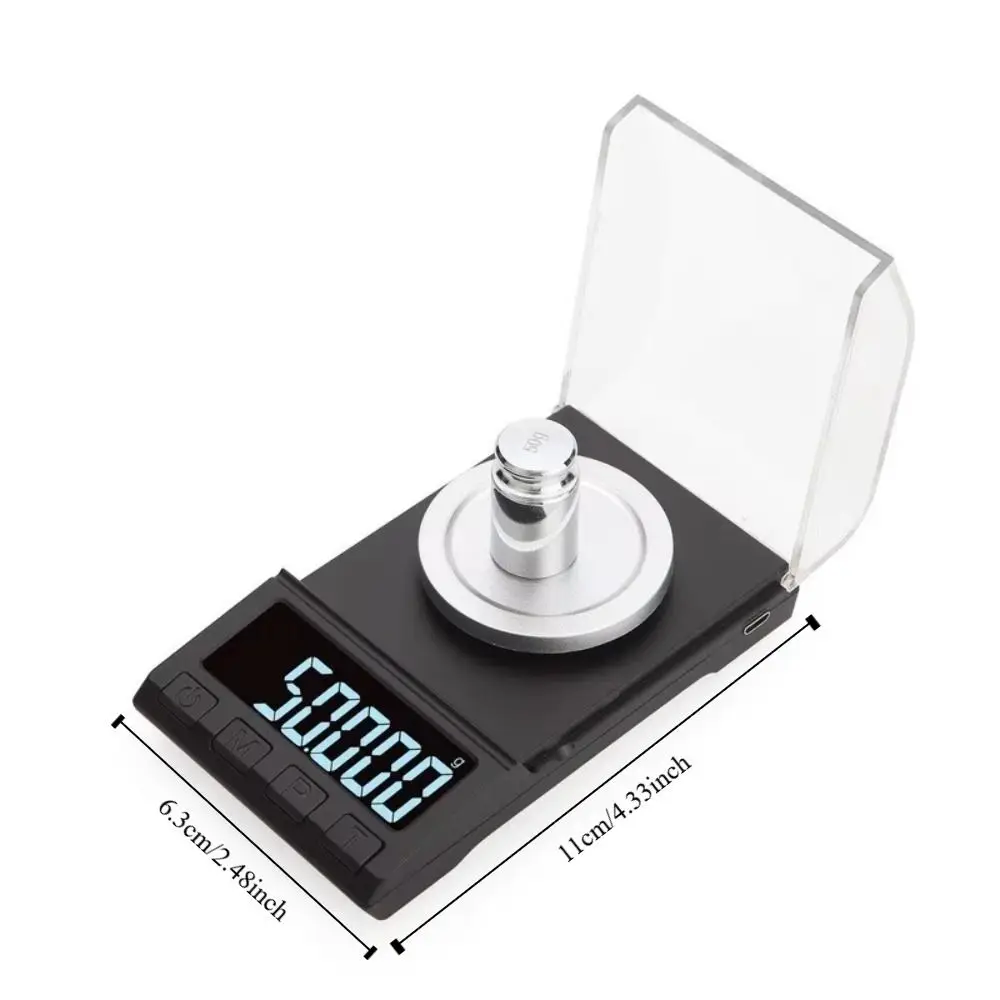 200g/100g/50g/20g/10g 0.001g Precision Digital Scale High Precision Portable Electronic Balance Scale Dustproof Accurate