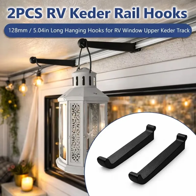 2pcs RV Awning Hooks for The Keder Track Above The Window Camping Awning Hooks Party Light Hangers Hats Outdoor Camper Hanging A